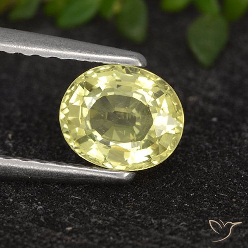 Crisoberilo Amarillo claro medio natural de 0.82 ct, Corte Óvalo, VVS