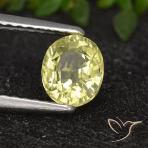 Crisoberilo Amarillo claro medio natural de 0.82 ct, Corte Óvalo, VVS