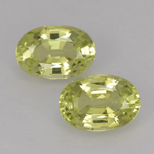 Gemas de Crisoberilo Amarillo verdoso natural de 1.26 ct, Corte Óvalo, VVS