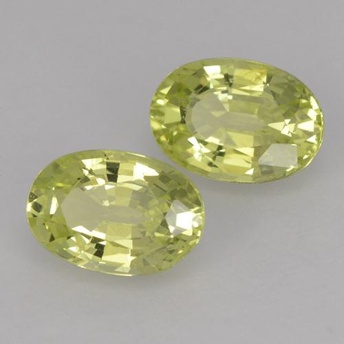 Gemas de Crisoberilo Amarillo verdoso natural de 1.26 ct, Corte Óvalo, VVS