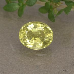 Crisoberilo Amarillo limón natural de 0.49 ct, Corte Óvalo, VVS