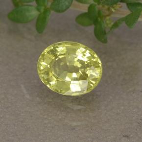 Crisoberilo Amarillo limón natural de 0.49 ct, Corte Óvalo, VVS