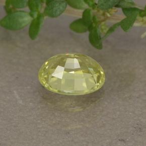 Crisoberilo Amarillo limón natural de 0.49 ct, Corte Óvalo, VVS