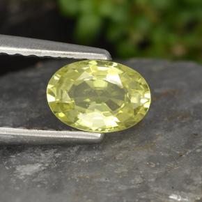 Crisoberilo amarillo natural de 0,54 ct, corte óvalo, VVS