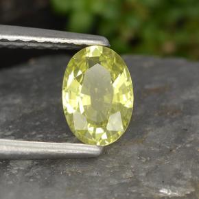Crisoberilo amarillo natural de 0,54 ct, corte óvalo, VVS