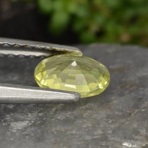 Crisoberilo amarillo natural de 0,54 ct, corte óvalo, VVS