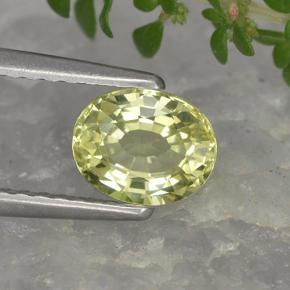Crisoberilo amarillo natural de 0,90 ct, corte óvalo, VVS
