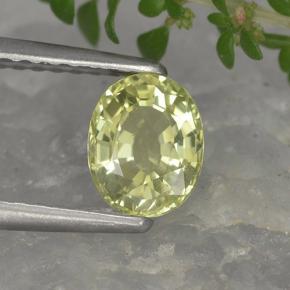 Crisoberilo amarillo natural de 0,90 ct, corte óvalo, VVS