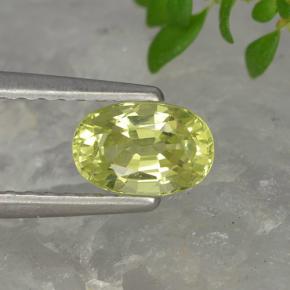 Crisoberilo Amarillo medio natural de 0.76 ct, Corte Óvalo, VVS