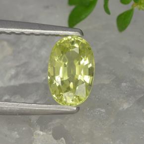 Crisoberilo Amarillo medio natural de 0.76 ct, Corte Óvalo, VVS