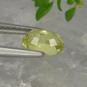 Crisoberilo Amarillo medio natural de 0.76 ct, Corte Óvalo, VVS