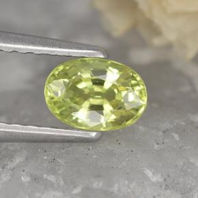 Crisoberilo Amarillo medio natural de 0.65 ct, Corte Óvalo, VVS