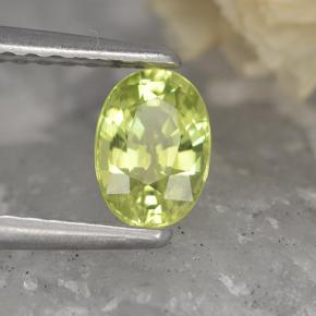 Crisoberilo Amarillo medio natural de 0.65 ct, Corte Óvalo, VVS