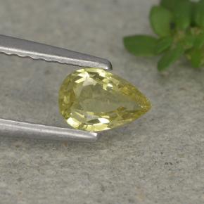 Crisoberilo Amarillo medio natural de 0.45 ct, En forma de pera, VVS