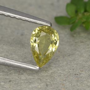 Crisoberilo Amarillo medio natural de 0.45 ct, En forma de pera, VVS