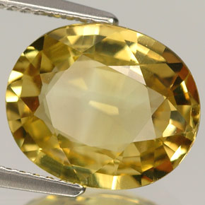 Crisoberilo amarillo natural de 5,20 ct, corte óvalo, VVS