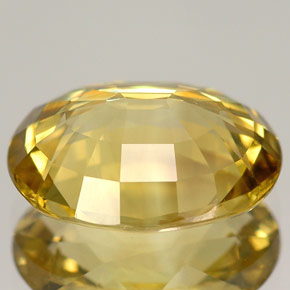 Crisoberilo amarillo natural de 5,20 ct, corte óvalo, VVS