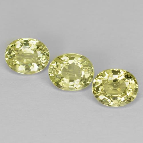 Gemas de crisoberilo amarillo natural de 1,58 ct, corte óvalo, VVS-VS