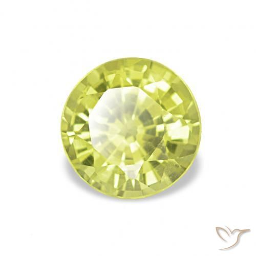 Crisoberilo Amarillo medio natural de 0.61 ct, Redondo, VVS-VS