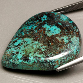 Crisocola multicolor natural de 43,81 ct, en forma de pera, opaco