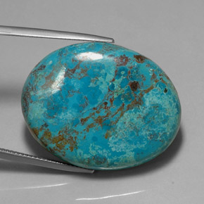 Crisocola multicolor natural de 41,09 ct, corte óvalo, opaco