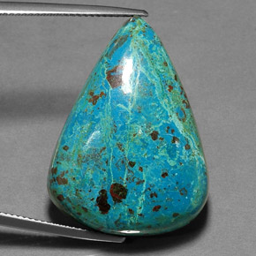 Crisocola multicolor natural de 36,53 ct, en forma de pera, opaco