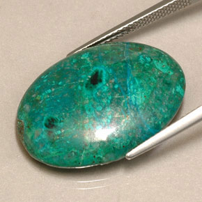Crisocola multicolor natural de 16,38 ct, corte óvalo, opaco