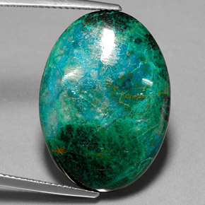 Crisocola multicolor natural de 19,52 ct, corte óvalo, opaco