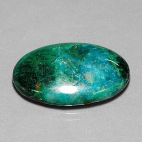 Crisocola multicolor natural de 19,52 ct, corte óvalo, opaco