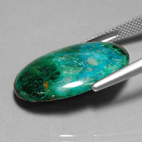 Crisocola multicolor natural de 19,52 ct, corte óvalo, opaco