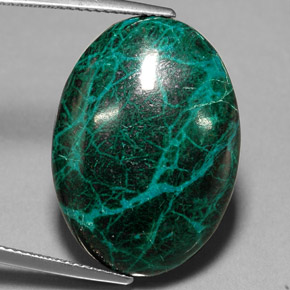 Crisocola multicolor natural de 26,69 ct, corte óvalo, opaco