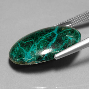 Crisocola multicolor natural de 26,69 ct, corte óvalo, opaco