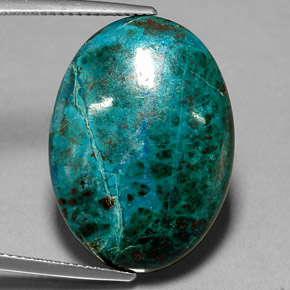Crisocola multicolor natural de 21,92 ct, corte óvalo, opaco