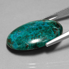 Crisocola multicolor natural de 21,92 ct, corte óvalo, opaco