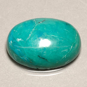 Crisocola verde natural de 8,90 ct, corte óvalo, opaco