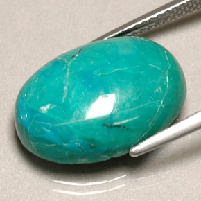 Crisocola verde natural de 8,90 ct, corte óvalo, opaco