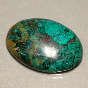 Crisocola multicolor natural de 18,89 ct, corte óvalo, opaco