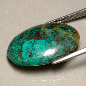 Crisocola multicolor natural de 18,89 ct, corte óvalo, opaco