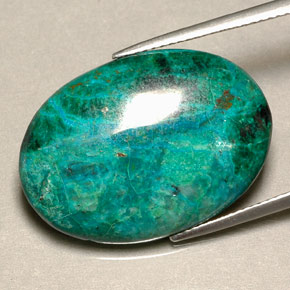Crisocola multicolor natural de 19,56 ct, corte óvalo, opaco
