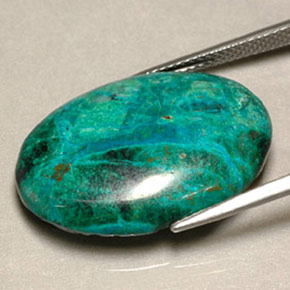 Crisocola multicolor natural de 19,56 ct, corte óvalo, opaco