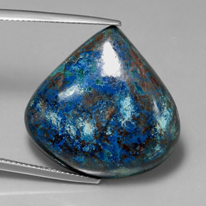 Crisocola multicolor natural de 35,70 ct, en forma de pera, opaco