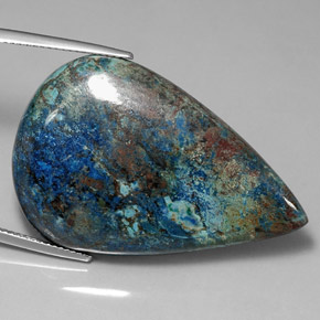 crisocola Multicolor natural de 41.46 ct, En forma de pera, Opaco