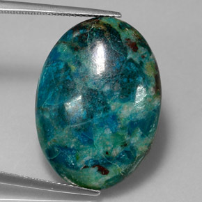 Crisocola multicolor natural de 18,82 ct, corte óvalo, opaco