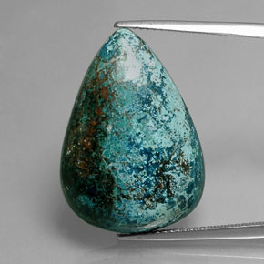 Crisocola multicolor natural de 20,31 ct, en forma de pera, opaco