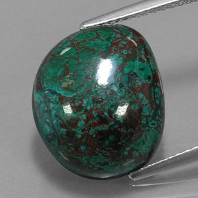 Crisocola multicolor natural de 10,77 ct, forma elegante, opaco