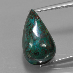 Crisocola multicolor natural de 11,95 ct, forma elegante, opaco