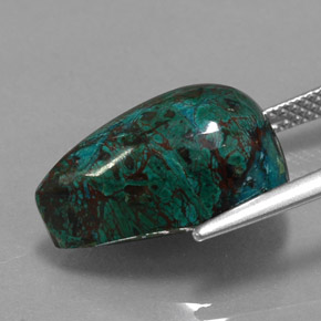 Crisocola multicolor natural de 11,95 ct, forma elegante, opaco