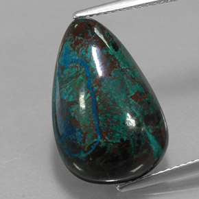 crisocola Multicolor natural de 15.48 ct, En forma de pera, Opaco