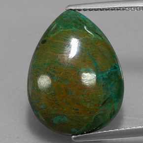 Crisocola multicolor natural de 14,38 ct, en forma de pera, opaco