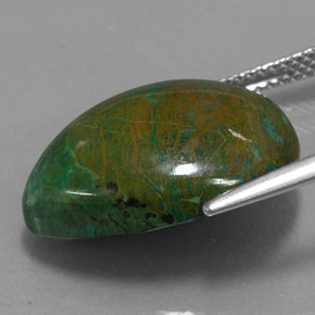 Crisocola multicolor natural de 14,38 ct, en forma de pera, opaco